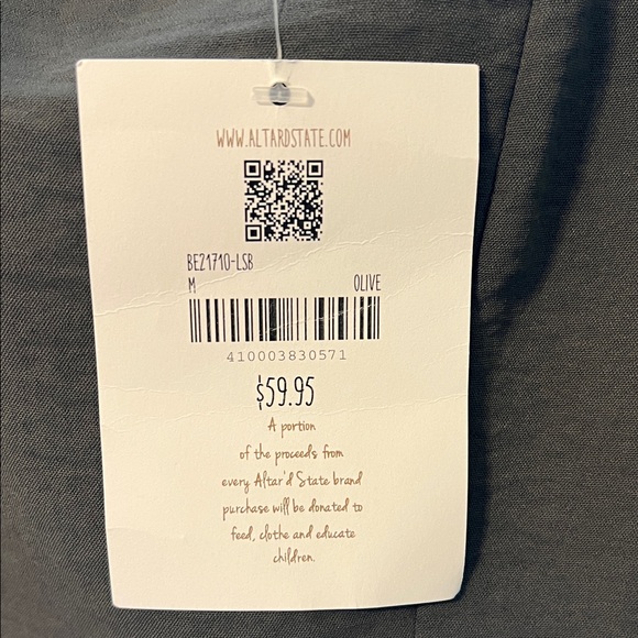 Altar'd State Olive Green Sweetheart Blouse - Picture 3 of 5